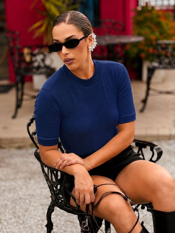 Blusa Gola Zara Azul