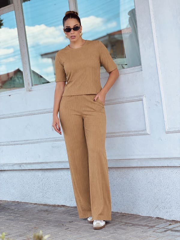 Conjunto Semi Cropped caramelo- REF. 005