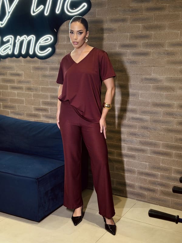 Conjunto V Premium Marsala