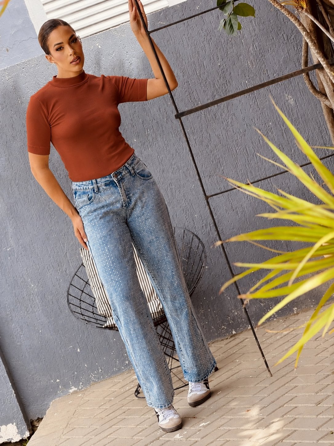 Blusa Gola Zara Terracota — Blusas de atacado