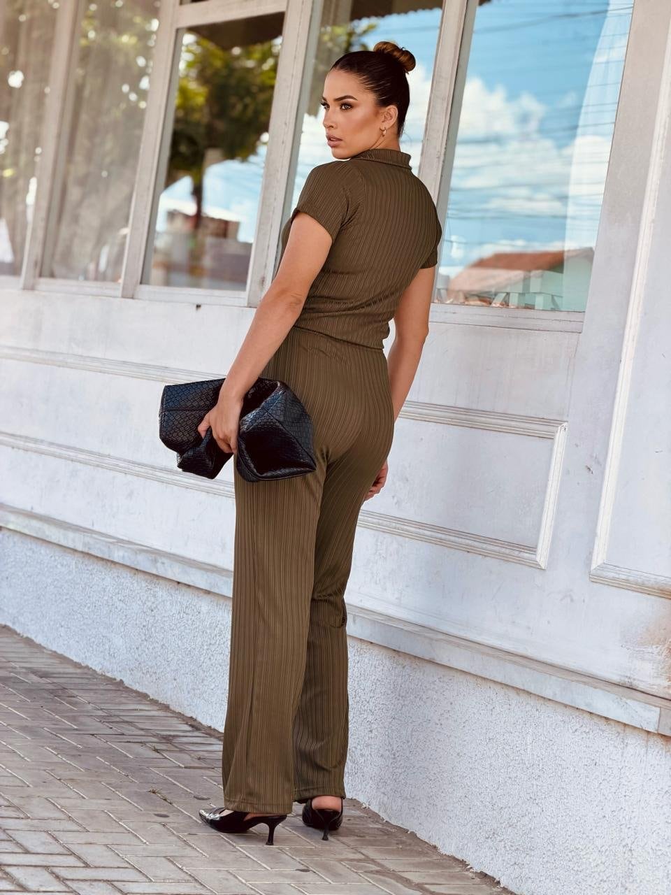 Conjunto Canelado Polo Verde Militar — foto 2