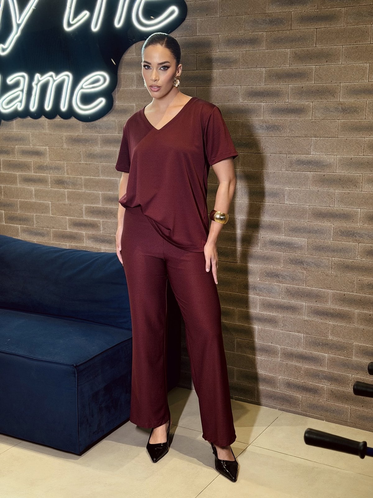 Conjunto V Premium Marsala — Conjuntos de atacado